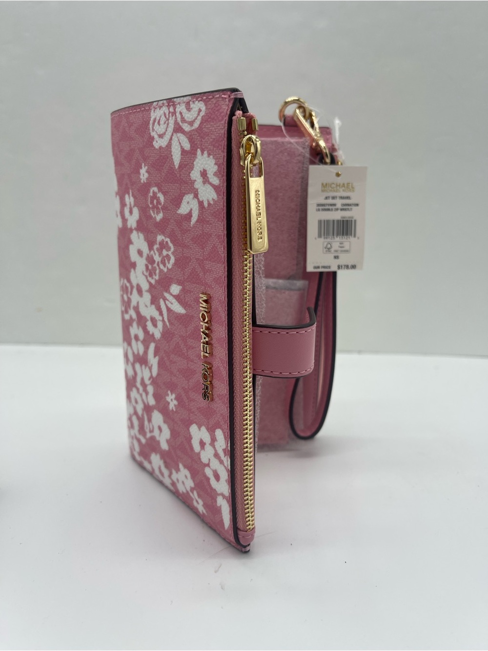 MICHAEL KORS Jet Set Travel Lg Double Zip Printed Signature Logo Wristlet Wallet - Picture 12 of 16